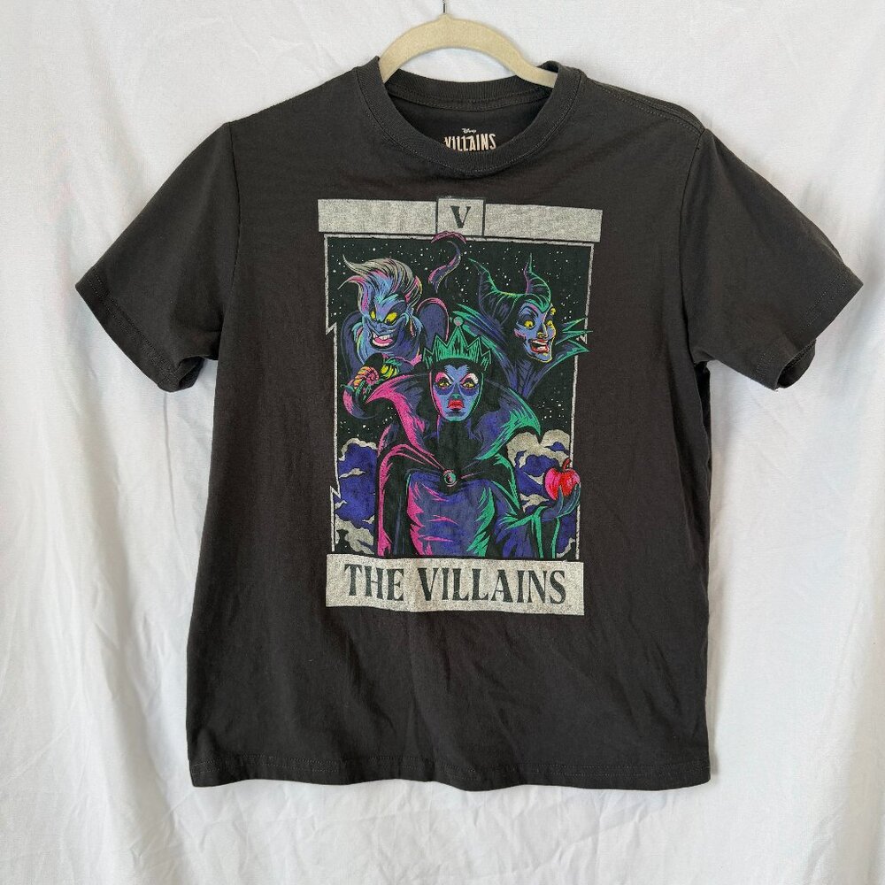 Disney Villains Graphic Tee Shirt XS Adult Dark Gray Grey Ursula Maleficent V